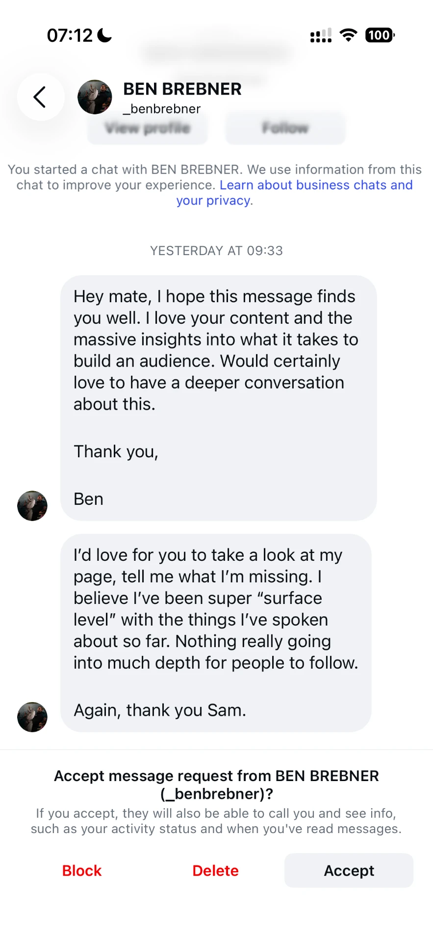 Message from a creator